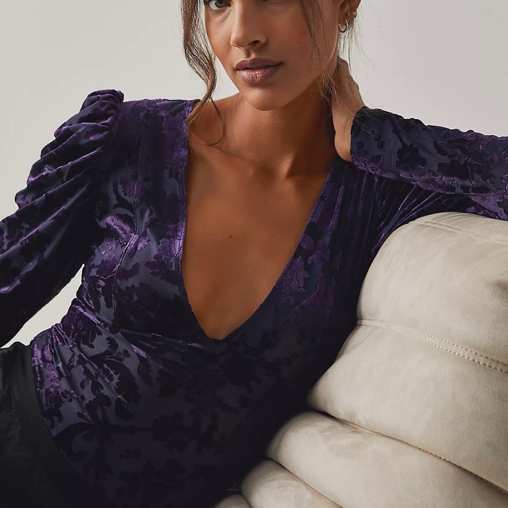 NWT Free People Magic Hour Bodysuit Deep Sea Combo Women’s Size Small